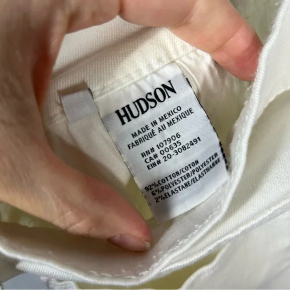NWT Hudson | Midrise Nico Distressed Super Skinny White Jeans Women’s Size 29 - Picture 12 of 17